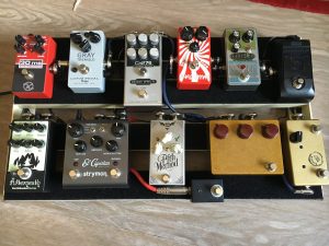 Nicola Di Luca Pedalboard Origin Effects Cali76 Compact Deluxe Compressor Earthquaker Devices Afterneath Strymon El Capistan Schizo Fifth Method Klon Centaur Korg Pitchblack Lovepedal Tchula Salvation mods Vivider Analogman Peppermint Fuzz Lotus Pedal Gray Tremolo Keeley Double Tracker Neil Young