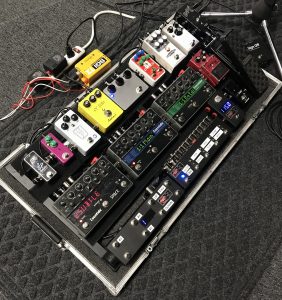 Allen Bays Pedalboard Origin Effects Cali76 Radial TX Eventide JHS Xotic TC Electronic Pedal Board Disaster Area Cali 76