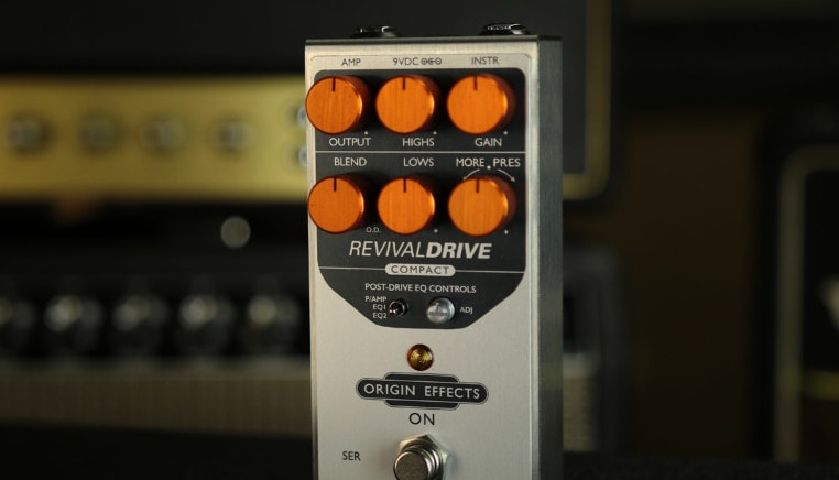 Origin Effects RevivalDRIVE Compact. Best tube valve amp in a box overdrive pedal. British American amplifier tones