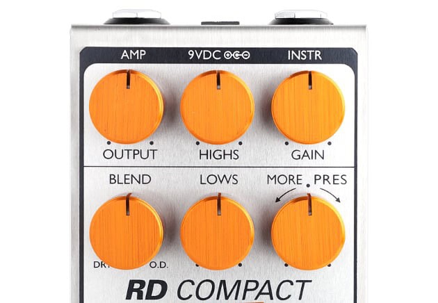 Image shows an Origin Effects RevivalDRIVE Compact Hot Rod pedal.