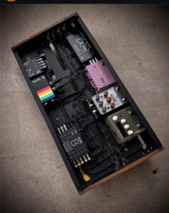 the underside of a pedalboard
