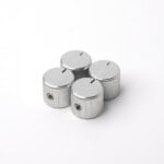 4 silver control knobs