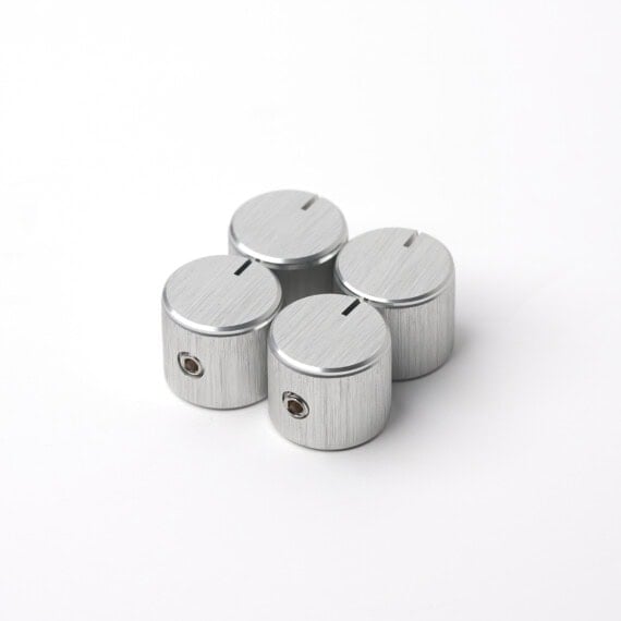 4 silver control knobs