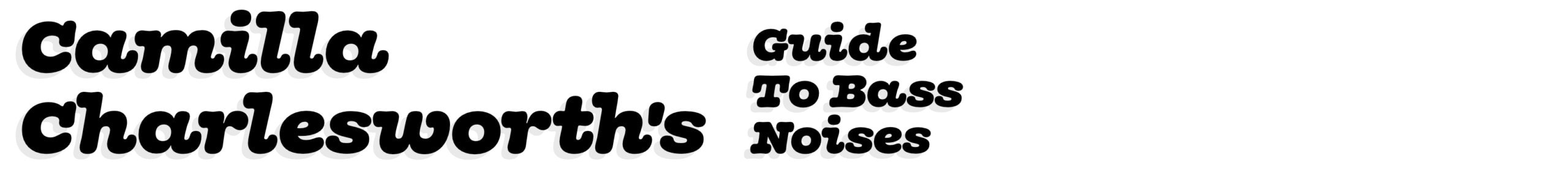 Camilla Charlesworth's Guide To Bass Noises