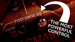 An arrow points at the Post Drive EQ control