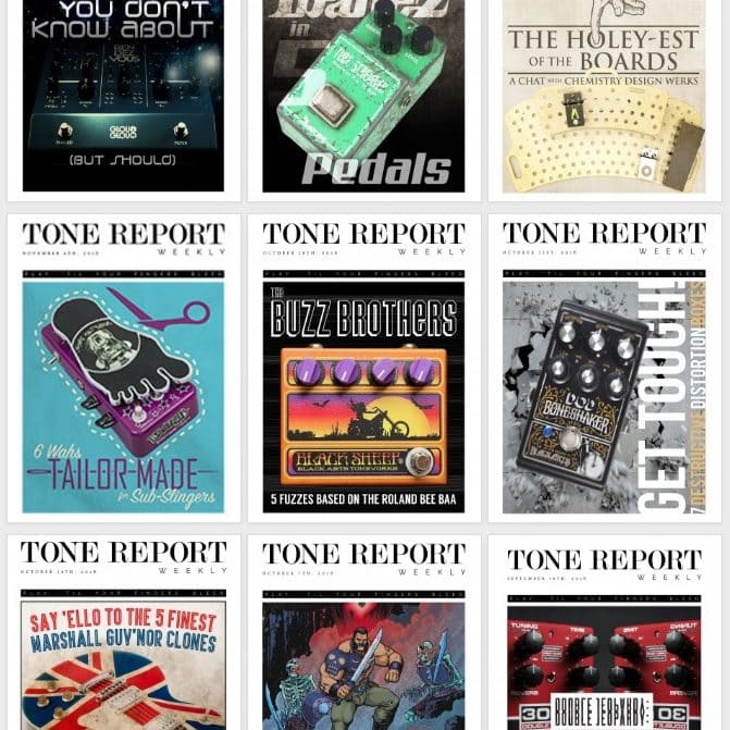 Tone Report Weekly Magazine reviews the Origin Effects Cali76-CD Analogue Boutique Compressor Pedal October 2016